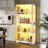 BROTTAR Weiße Glasvitrine mit LED 3 Farben, Produktbild-Vorschau 4