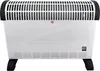 A white and black electric heater with black feet is shown against a white background. Produktbild-Vorschau