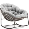 A single rocking chair with a gray cushion on a white background. Anteprima dell’immagine prodotto