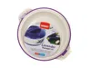 A top-down view of a white and purple thermopot with a label showing eggplants and the brand name. Voir les images du produit