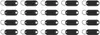 A grid of black keychains with silver keyrings. Produktbild-Vorschau