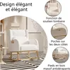 Fauteuil à Bascule en Tissu Bouclé Rembourré avec Support Voir les images du produit 8