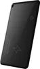 A black card-shaped tracker with a power button icon and a lightning bolt icon. Produktbild-Vorschau