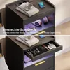 Mondeer Nachttisch mit LED-Beleuchtung & USB-Ladestation, Produktbild-Vorschau 6