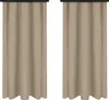 Two beige curtains hanging side-by-side against a white background. Produktbild-Vorschau