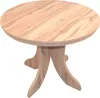 A round wooden table with a pedestal base, shown against a white background. Produktbild-Vorschau