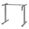 A silver-colored adjustable desk frame with a crank mechanism, shown against a white background. Podgląd zdjęcia produktu