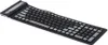 A black and gray flexible keyboard is shown from a slightly elevated side angle against a white background. Voir les images du produit