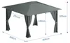 ALEOS Garten-Pavillon Monza 3x3 Meter, anthrazit 9m² Produktbild-Vorschau 3