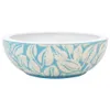 vidaXL Aufsatzwaschbecken Weiß und Blau Rund Ø41x14 cm Produktbild-Vorschau 1