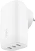 A white Belkin BoostCharge power adapter with multiple USB-C ports. Produktbild-Vorschau