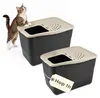 2er Set Hop In Katzenklo XXL große Katzen Klo Oben Einstieg Produktbild-Vorschau 1