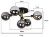 ZMH Plafondlamp met 5 lampen en glazen bol, grijs. Productafbeelding-voorbeeld 6