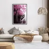 Gerahmtes Poster - Schwarzer Rahmen - See Rosa Bäume - Produktbild-Vorschau 7