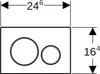 Technical drawing of a flush plate with dimensions. Náhľad obrázku produktu