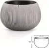 Obal na květináč BETON BOWL 2v1 plastový matný šedý Náhled obrázku produktu 15