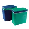 Two coolers, one blue and one green, are shown against a white background. Produktbild-Vorschau