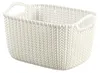 A white woven-style storage basket with handles. Náhľad obrázku produktu