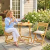 Outsunny Balkonmöbel Set 3 teiligHolz klappbar Gartenmöbel Produktbild-Vorschau 2