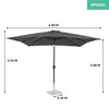 A diagram of a gray umbrella with dimensions indicated. Produktbild-Vorschau