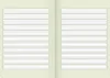 An open notebook with lined pages. Produktbild-Vorschau