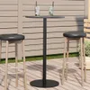 ZMH Gartentisch Rund Schwarz Ø60x105 cm Stahl Produktbild-Vorschau 1