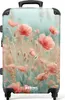 NoBoringSuitcases.com® Großer Koffer - Blumenfeld mit rosa Produktbild-Vorschau 1