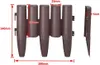 A diagram showing the dimensions of a brown plastic garden border. Voir les images du produit