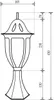 A technical drawing of an outdoor lamp with dimensions indicated. Náhled obrázku produktu