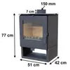 Kaminofen ALAZ K5S Schwarz Holzofen 6 kW Holz Ofen Kamin Produktbild-Vorschau 2