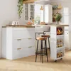 MODFU Küchenbuffet Sideboard mit Schubladen und Offener Produktbild-Vorschau 3