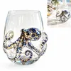 Oktopus Glas handgemacht, Kraken Weinglas ohne Stiel im Produktbild-Vorschau 1