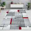 Designerski dywan z graficznym wzorem - szary, czerwony i Podgląd zdjęcia produktu 1