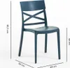 A single blue chair is shown against a white background with dimensions indicated. Voir les images du produit