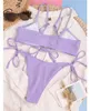 Zweiteiliger Badeanzug - Bikini - mit Rüschen - trägerloses Produktbild-Vorschau 7