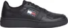 A black Tommy Hilfiger sneaker is shown from the side against a white background. Anteprima dell’immagine prodotto
