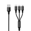 2GO 3in1 USB Ladekabel Micro-USB,Lightn.,USB-C Nylon 3m sw Produktbild-Vorschau 1
