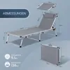 Sonnenliege klappbar – Leichte Gartenliege aus Aluminium Produktbild-Vorschau 2