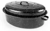 A black speckled roasting pan with a lid. Anteprima dell’immagine prodotto