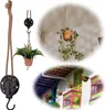 LS-LebenStil Loft Flaschenzug Rund 56cm Kordel Deckenhaken Produktbild-Vorschau 1