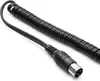 A close-up of a coiled black cable with a connector. Produktbild-Vorschau