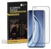 A product box for a screen protector is shown next to a smartphone with a screen protector applied. Produktbild-Vorschau