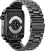 The back of a black smartwatch with a metal band is shown against a white background. Náhled obrázku produktu