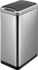 A stainless steel trash can with a black lid and control panel. Voir les images du produit