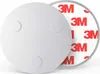 A close-up view of two round, silver-colored magnetic mounting discs. One disc is shown from the front with three circular indentations, while the other is shown from the back, revealing a white backing with multiple red '3M' logos. Produktbild-Vorschau