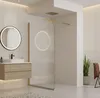 Paroi de douche italienne flûtée - 120 x 195 cm - Or brossé Voir les images du produit 2