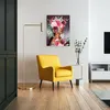 Obraz PORTRET Kobiety Róże Liście Malunek Ozdoba ścienna do Podgląd zdjęcia produktu 2