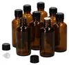 8ks sada miniaturních lahviček Kapátko Jantarové sklo 50ml Náhled obrázku produktu 1