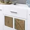 Wohnzimmer Möbel weiß mit Eiche Applikationen FARO-36 Set Produktbild-Vorschau 10