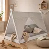 Kinderbett mit Matratze TIPI 90x200 Jugendbett Weiß Grau Náhled obrázku produktu 2